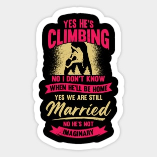 Rock Climbing Climber's Wife Gift Sticker